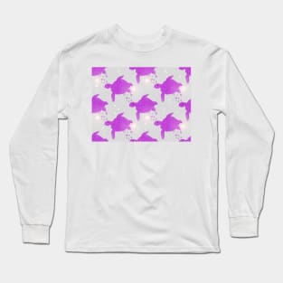 SEA Turtle Love Hearts Purple Long Sleeve T-Shirt